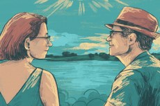 Cena gravada no Açude Grande foi recriada em ilustração pela própria artista e, além de ser o cartaz do filme, foi também o último cartão de aniversário dado ao seu pai