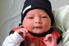 "Estou emocionada pelo lindo presente e de recebê-lo com o meu filho nos braços", disse Patrícia Pereira, mãe de Pedro Arthur (foto)