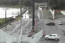 Imagem capturada da câmera da Semob-JP na manhã deste domingo (17) mostra alagamento em trecho da av. Beira Rio