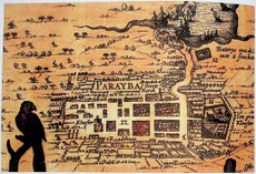 Mapa da antiga cidade da Parahyba datado de 1634 faz parte do acervo pesquisado