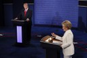 Trump e Hillary durante último debate antes das eleições nos Estados Unidos