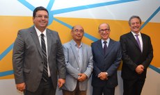 (Da esquerda para a direita) Rennys Aguiar, Wanderley de Souza, Marcos Cintra e Ronaldo Camargo (Foto: João Luiz Ribeiro/Finep)