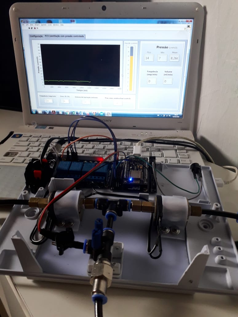 Protótipo de respirador desenvolvido na UFPB