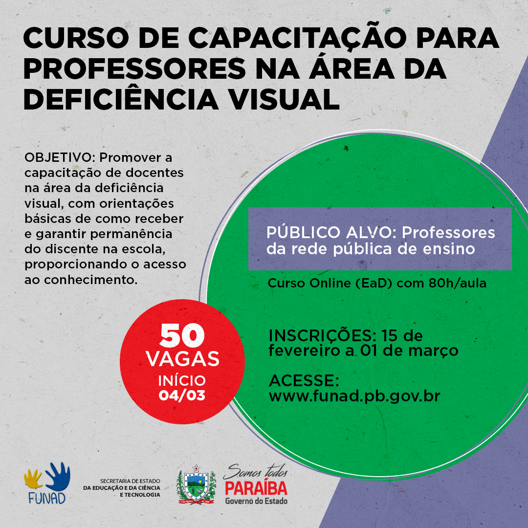 Curso de Capacitação para área Deficiência Visual 2021