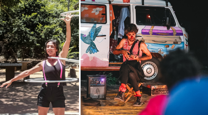 Mariana Mareseanas e o Palhaço Salsicha estão na Caravana Interatos