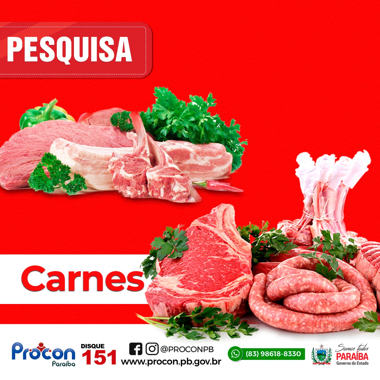 Antes de sair para fazer as compras, fique atento à pesquisa de carnes realizada pelo PROCON-PB, a diferença no preço chega à 201,01%