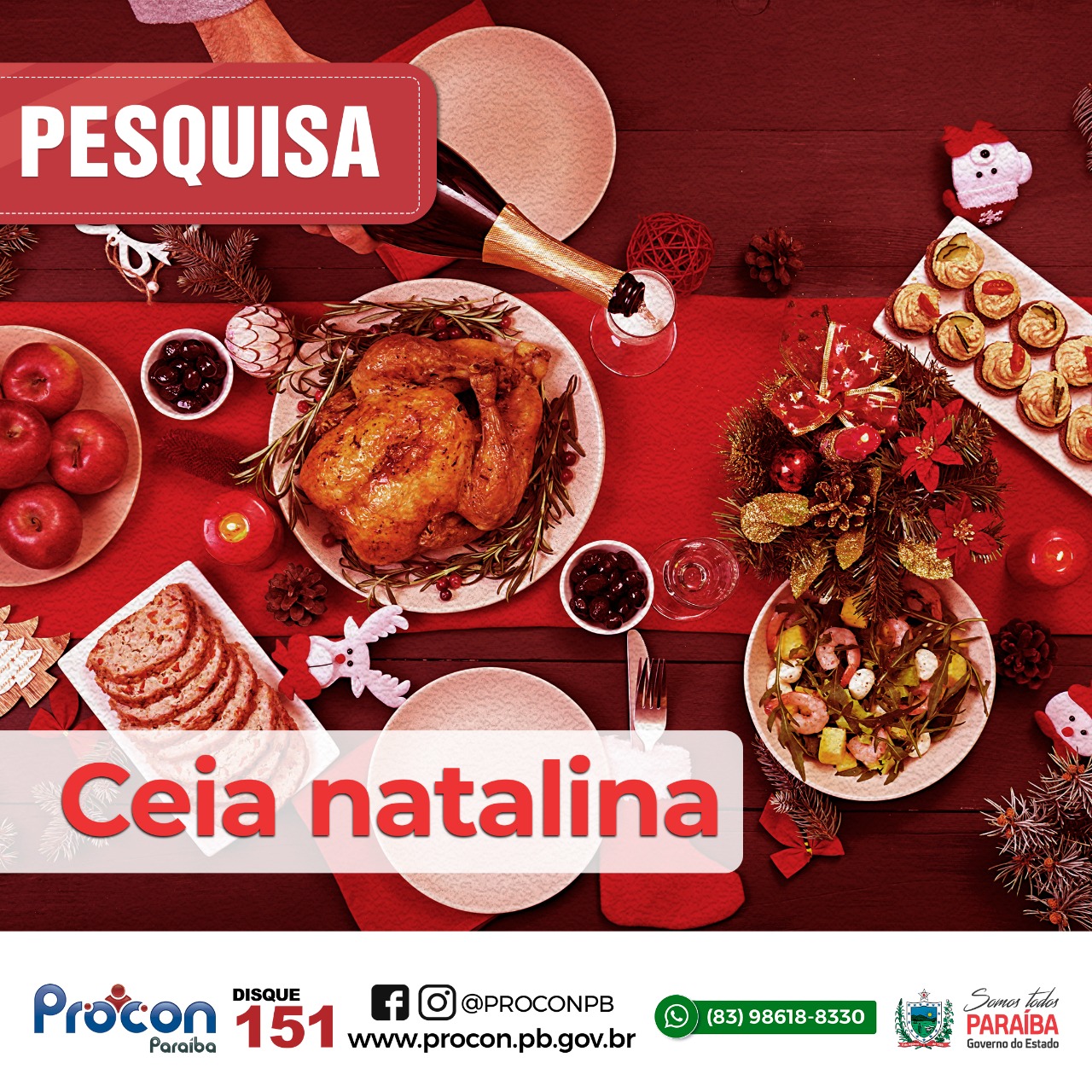 Pensando no natal, Procon Paraíba realiza pesquisa de itens da ceia natalina