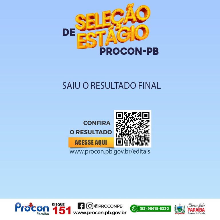 PROCON-PB divulga resultado final de Processo seletivo de estagiários
