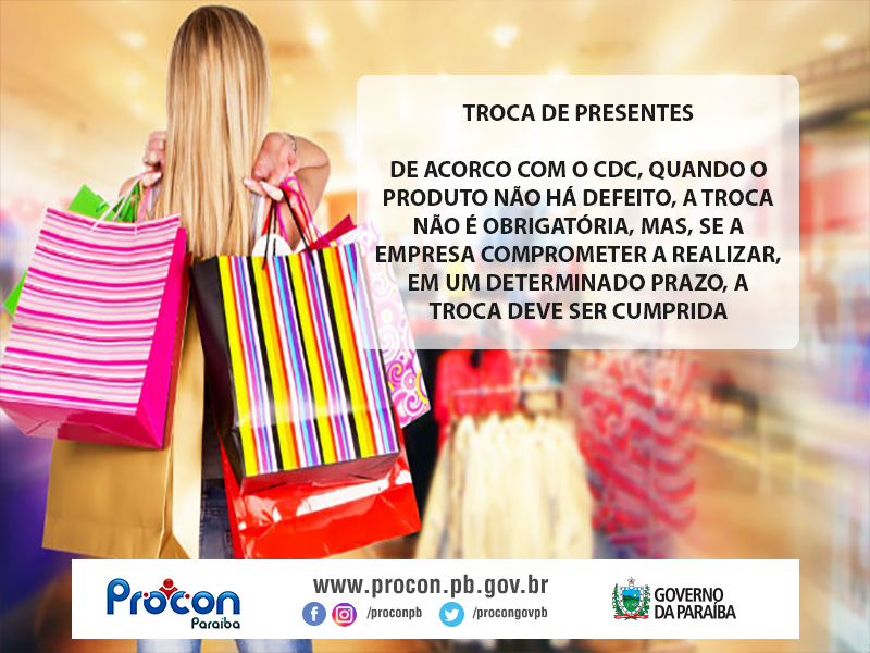 Procon-PB orienta consumidores para troca de presentes nesse fim de ano