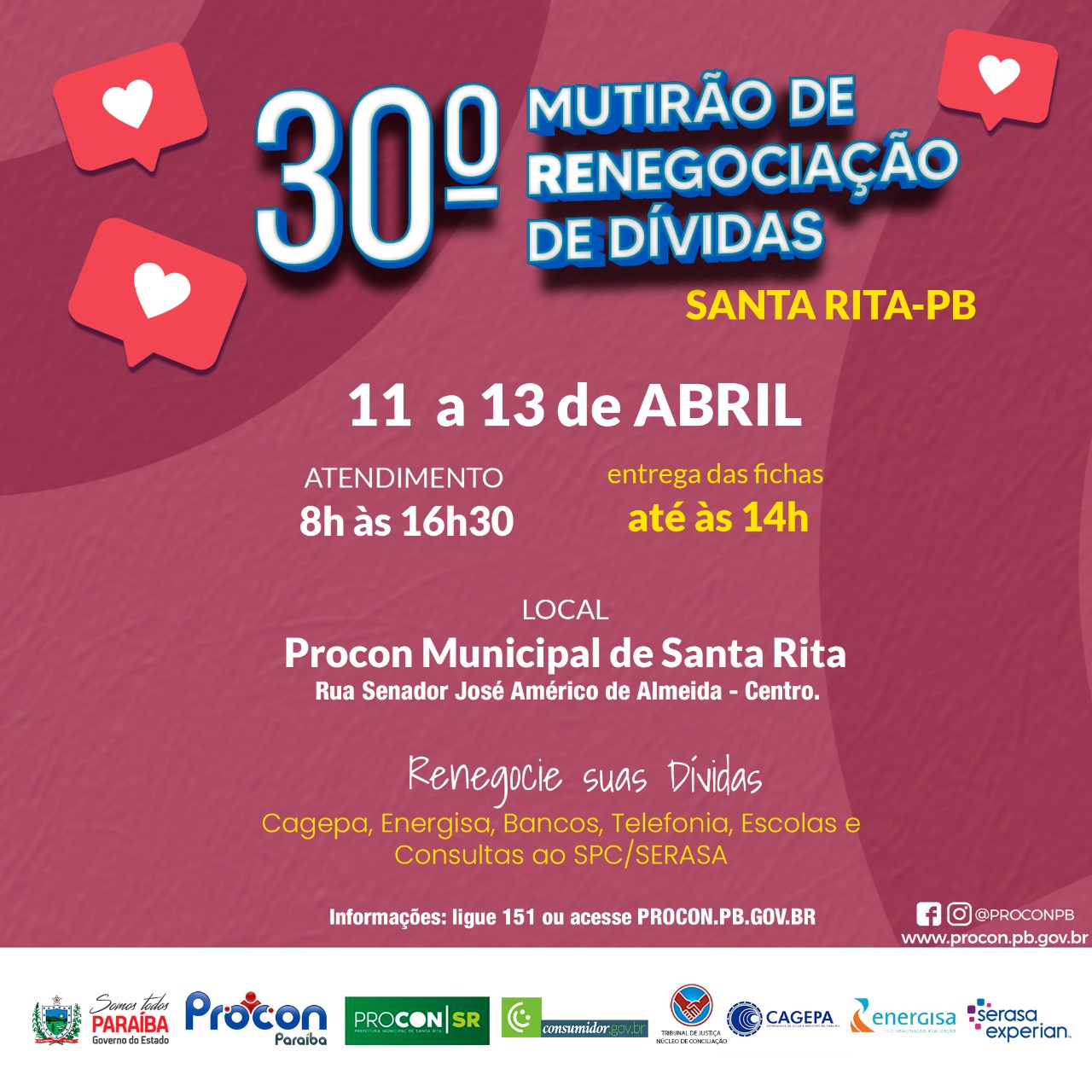 PROCON-PB realiza o 30º mutirão de Renegociação de Dívidas em Santa Rita