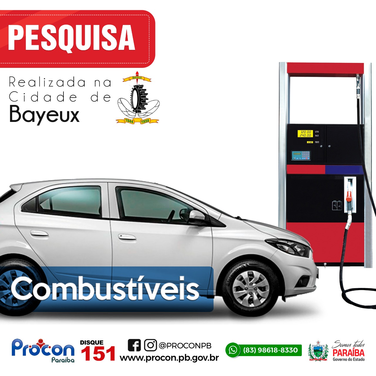 PROCON-PB realiza pesquisa comparativa nos preços de combustíveis comercializados na cidade de Bayeux durante os meses de janeiro e dezembro deste ano