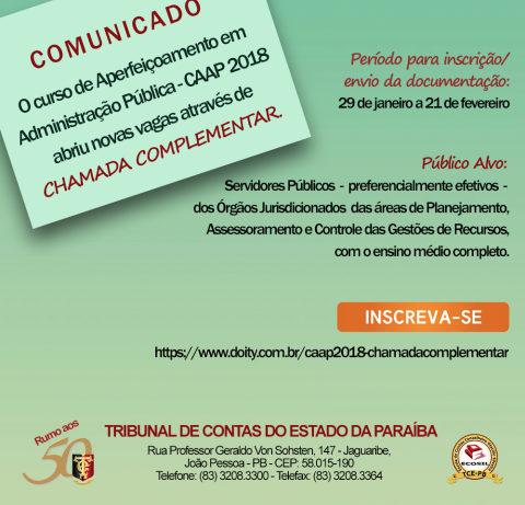 COMUNICADO NOVA CHAMADA